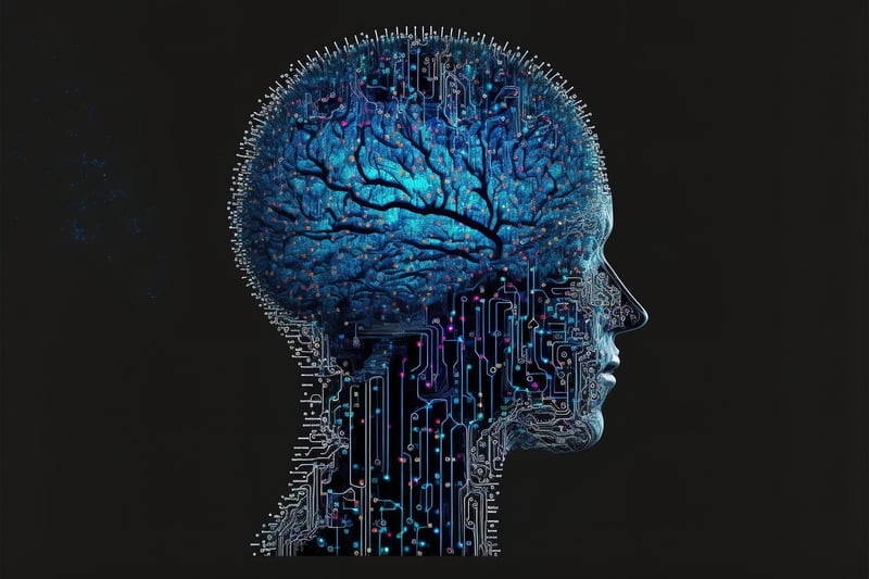 Neurosurgeon operating on a brain
